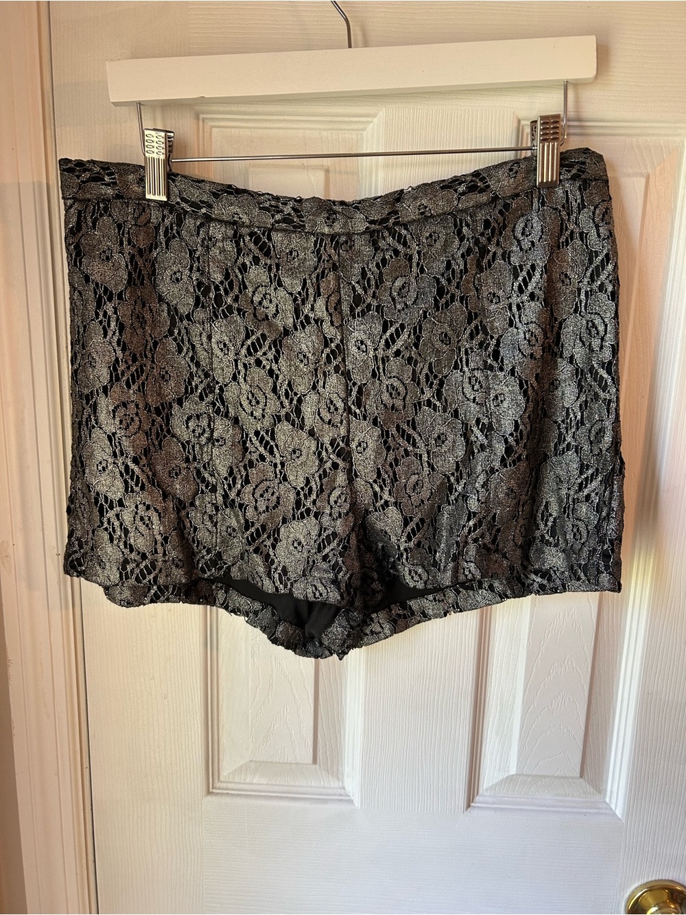 Sparkle & Fade Black/Charcoal Lace Overlay Shorts